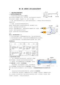 高中生物必修三第二章动物和人体生命活动的调节知识点