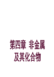 南京一中高中化学人教版必修1《第四章 非金属及其化合物》知识点复习课件