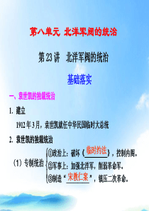 【步步高】2012版高考历史大一轮复习讲义 第八单元 第23讲 北洋军阀的统治课件 大纲人教版