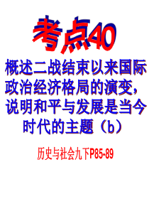 概述二战结束以来国际政治经济格局的演变_说明和平与发展是当今时代的主题.pot