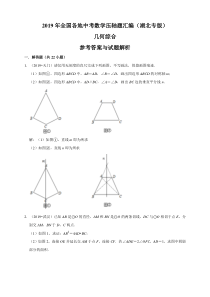 2019年全国各地中考数学压轴题汇编：几何综合(湖北专版)(解析卷)-