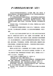 口腔专科医院护士绩效奖金分配方案