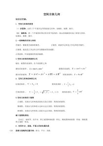 空间立体几何高考知识点总结及经典题目