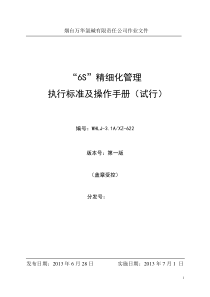 万华氯碱6S精细化管理执行标准及操作手册(试行)