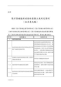 医疗器械临床试验检查要点及判定原则(征求意见稿)