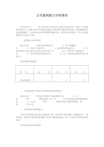 公司盈利能力分析报告