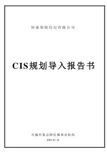 CIS规划导入报告书