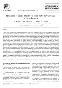 Emissions of ozone precursors from stationary sour