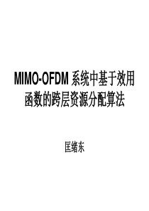 MIMO. OFD M 系统中基于效用函数的跨层资源分配算法