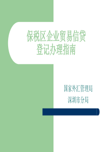 保税区企业贸易信贷登记办理指南