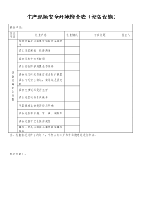 设备安全检查表