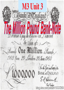 高中英语必修三unit3 the million pound bank note warming u