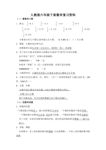 人教版六年级下册数学复习资料