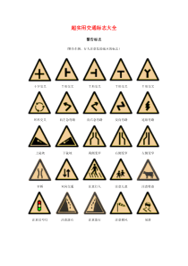 超实用交通标志大全