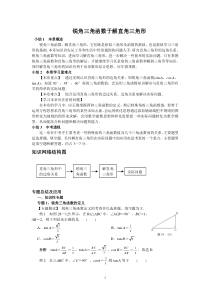 锐角三角函数与解直角三角形复习专题教案、练习答案