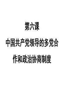 2019届一轮总复习课件：必修二第六课 中国共产党领导的多党合作和政治协商制度