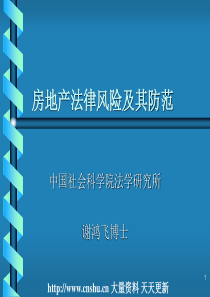 房地产法律风险及其防范--房地产法实践(PPT 53页)