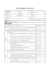 投资公司法律稽查部审计专责职位说明书