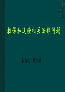 担保与追偿的相关法律问题(1)