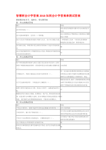 智慧树会计学答案2018知到会计学答案章测试答案