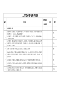 企业上市工作需要资料清单