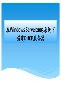 虚拟机中windows servers 2003系统下搭建DHCP服务器