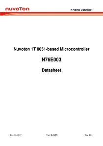 n76e003at20数据手册-引脚图-参数