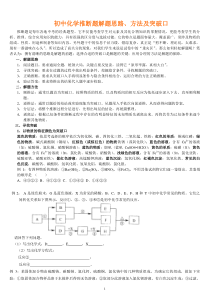 初中化学推断题解题思路、方法及突破口