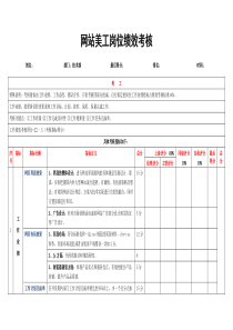 网站美工岗位绩效考核