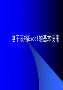 电子表格Excel的使用