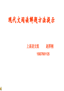 2013届高考语文专题复习课件：现代文阅读解题方法提示