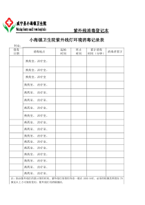 紫外线消毒记录表