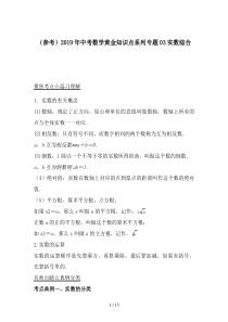 (参考)2019年中考数学黄金知识点系列专题03实数综合