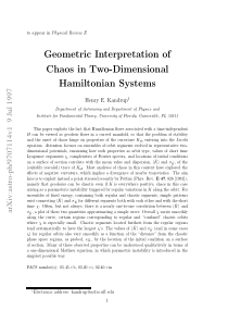 Geometric Interpretation of Chaos in Two-Dimension