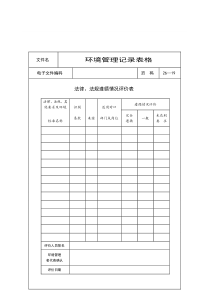 法律、法规遵循情况评价表