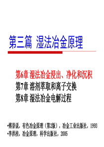 第三篇 湿法冶金原理 第6章 湿法冶金浸出、净化和沉积1 8h