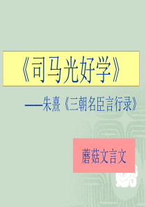 文言文入门二《司马光好学》