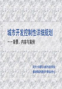 城市开发控制性详细规划by同济大学杨贵庆