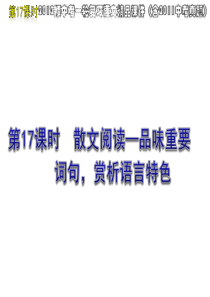 2012版中考一轮复习语文精品课件含2011中考真题课件第17课时散文阅读品味重要词句赏析语言特色