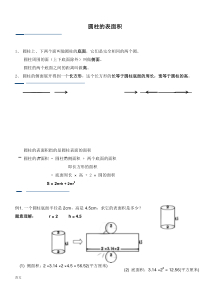 人教版六年级下册圆柱的表面积知识点总结及练习题