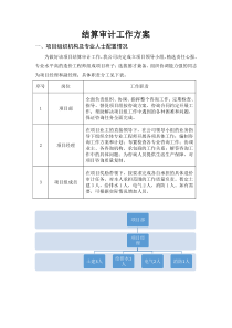 结算审计工作方案