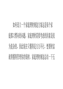 如何建立家庭理财规划方案