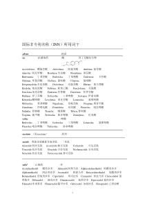 国际非专利名称(INN)所用词干