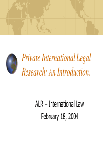 法律研究(Legal Rsearch)Private International Legal Res