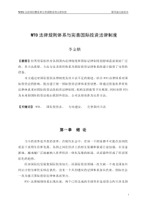 法律規則體系與完善國際投資法律制度-亚洲澳门国际公开大学