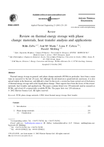 Review on thermal energy storage with phase change