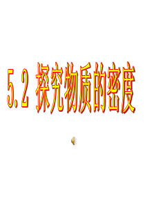 5.2探究物质的密度沪粤版