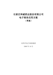 石家庄XX药业股份有限公司电子商务应用方案（草案）（DOC17）(1)