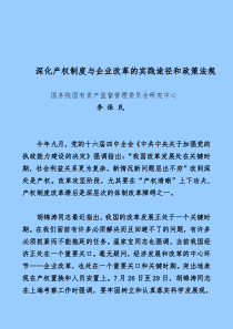 深化产权制度与企业改革的实践途径和政策法规(1)