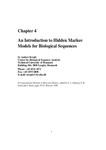 Chapter 4 An Introduction to Hidden Markov Models 